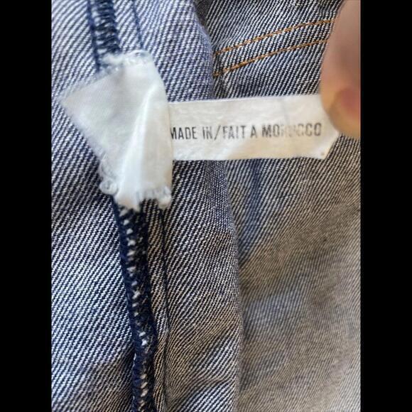 Vintage Valley Co Men’s Denim Hoodie Size L Blue Snap Button Down Flap Pockets - Picture 7 of 8